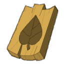 Carte en bois : Feuille
