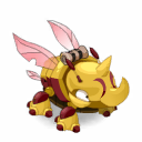 Vueloceronte dorado y púrpura